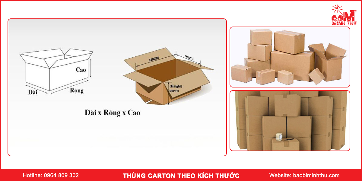 Bảng giá thùng carton theo kích thước