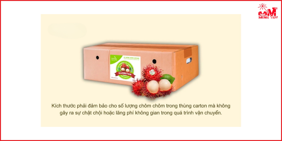 Lưu ý thùng carton đựng chôm chôm